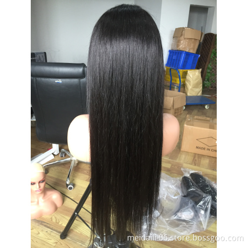 Headband Wig Human Hair Brazilian Straight Human Hair Wigs For Black Women Machine Made Wig With Headband